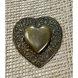 Heart Brooch Locket Pin Retro Fairy Grunge Romantic Goth